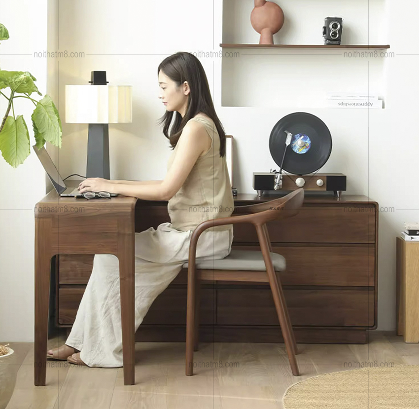 Bàn làm việc gỗ sồi sang trọng, tiện dụng M8-4563 thumbnail 5