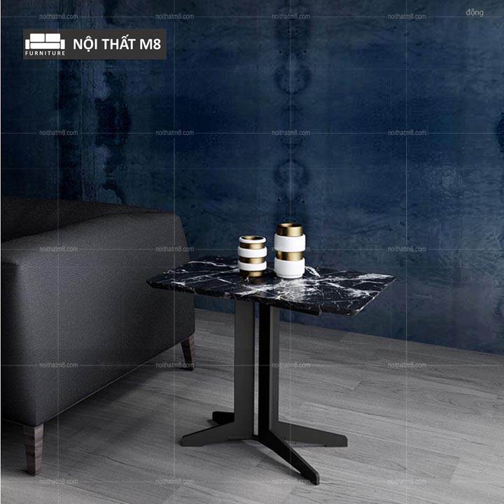 Bàn trà nhỏ mặt đá chân sắt đa năng M8-9051 thumbnail 2