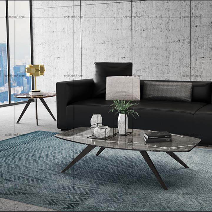 Mẫu bàn sofa đẹp mặt đá chân sắt hiện đại và tiện dụng M8-4275 thumbnail 3