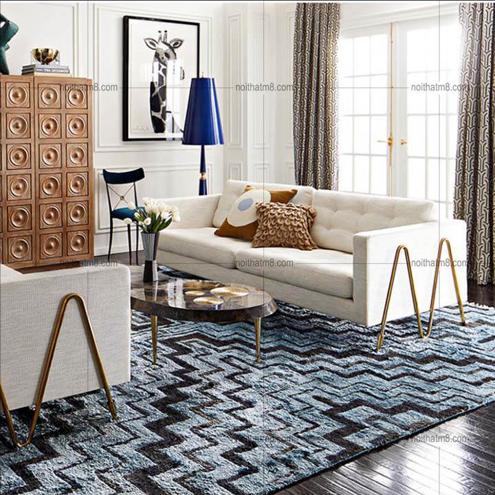 Mẫu sofa phòng khách Vivan đệm mousse kết hợp vải nỉ M8-3528 thumbnail 3