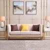 Bộ sofa hiện đại bọc vải kết hợp khung chân inox mạ vàng M8-3520 thumbnail 2