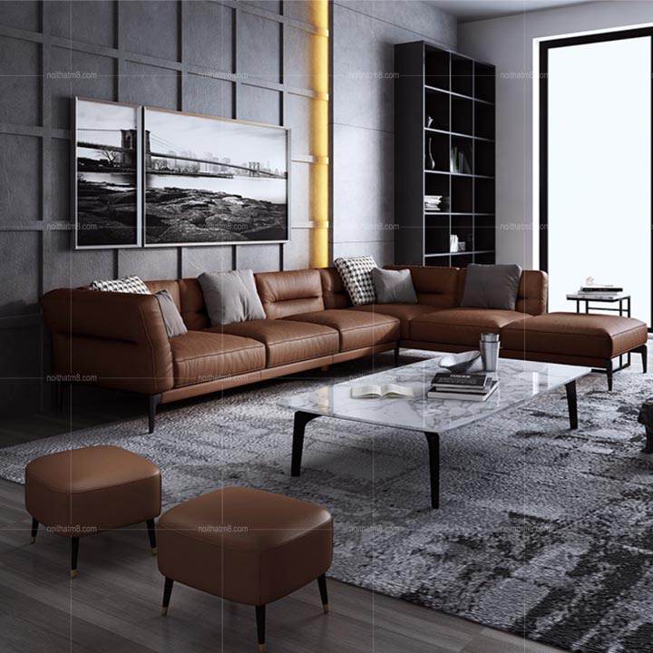 Sofa da cao cấp Malula dáng chữ L hiện đại M8-3533 thumbnail 2