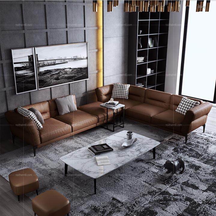 Sofa da cao cấp Malula dáng chữ L hiện đại M8-3533 thumbnail 3