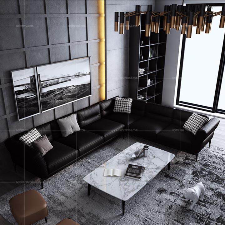 Sofa da cao cấp Malula dáng chữ L hiện đại M8-3533 thumbnail 4