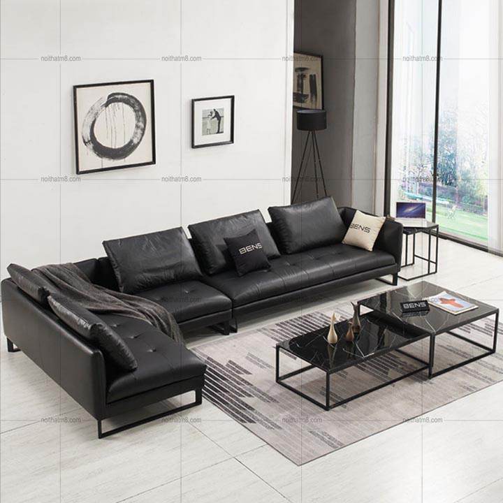 Ghế sofa da thật hiện đại Tiger cho phòng khách sang trọng M8-3548