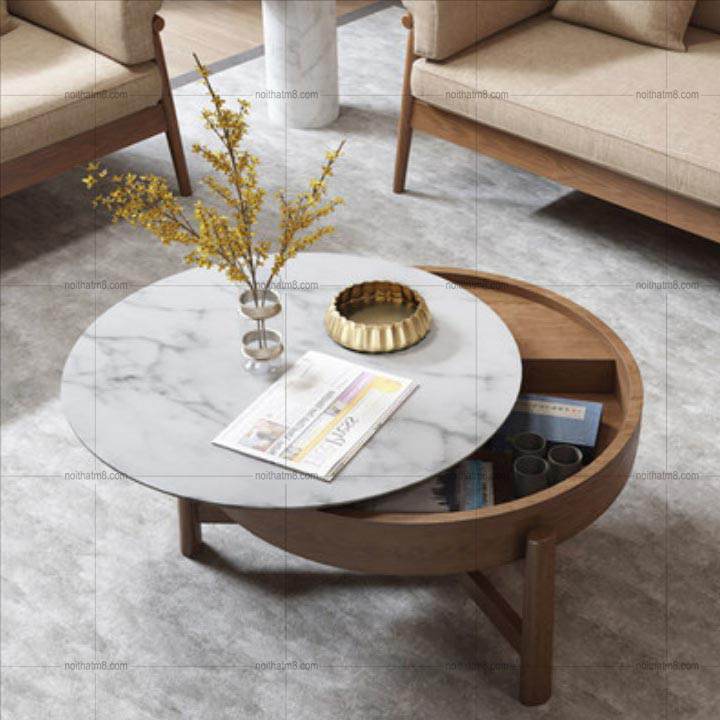 Mẫu bàn sofa đẹp mặt đá khung gỗ tự nhiên sang trọng M8-4284 thumbnail 3