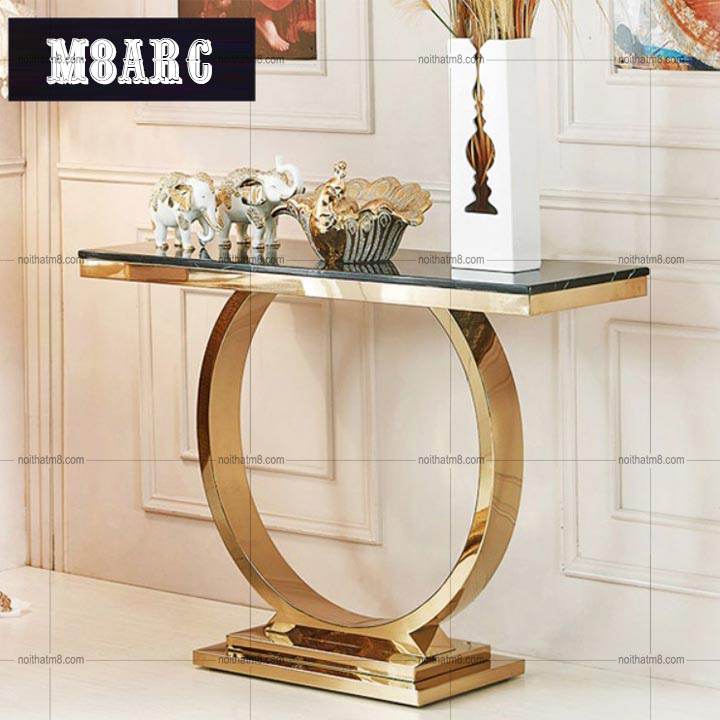 Bàn trang trí mạ PVD kết hợp mặt đá sang trọng M8-9008 thumbnail 2