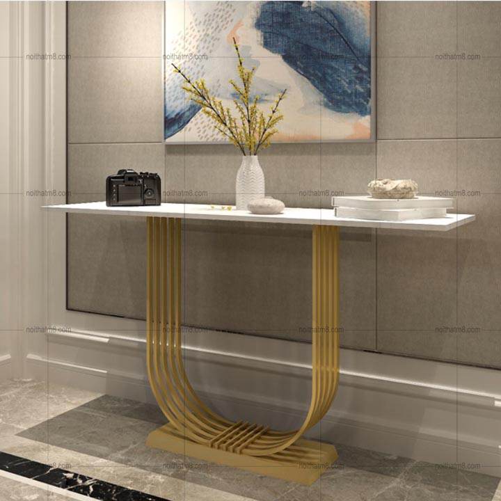 Bàn console mạ vàng dáng chữ U nghệ thuật M8-9011