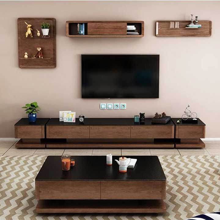 Kệ để tivi gỗ tự nhiên kết hợp mặt đá hiện đại M8-2021 thumbnail 3