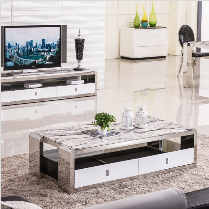 Bàn trà hiện đại bằng đá kết hợp thép chống gỉ sang trọng M8-4236 thumbnail 5