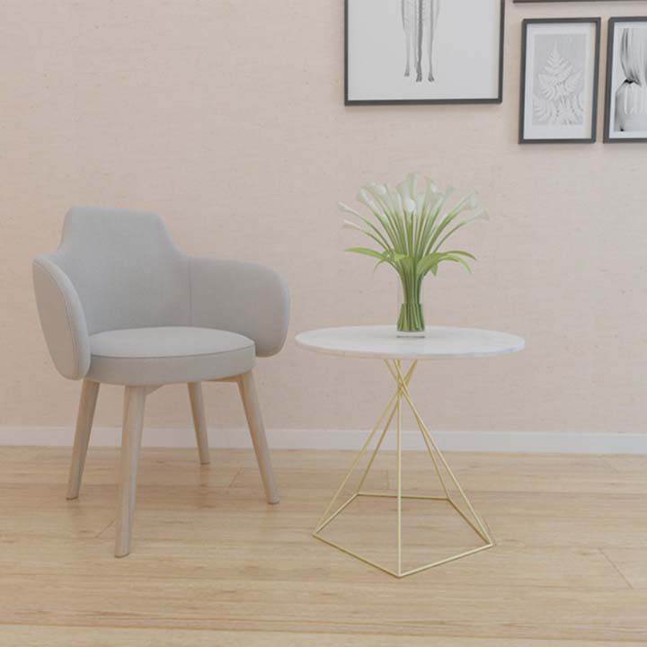 Bàn trà nhỏ tròn khung sắt đan chéo độc đáo, hiện đại M8-9007 thumbnail 5