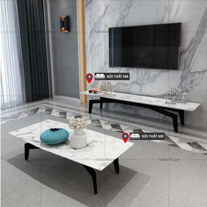 Kệ tivi phòng khách bằng đá tự nhiên bền đẹp M8-2019
