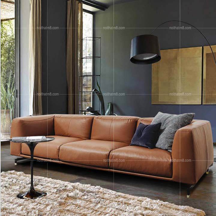 Bộ ghế Sofa da DOLLY màu vàng trang nhã M8-3503