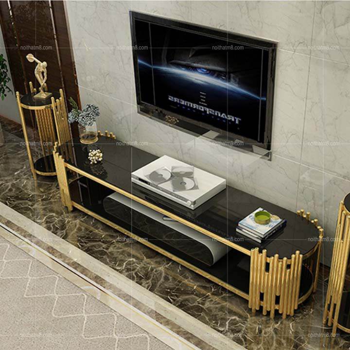 Kệ tivi phòng khách đẹp khung mạ PVD cao cấp M8-2071 thumbnail 3