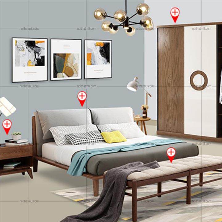 Giường ngủ gỗ tự nhiên hiện đại đẹp không tì vết M8-6004 thumbnail 2