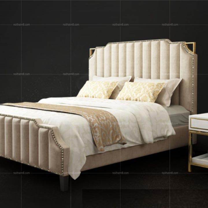 Giường ngủ cao cấp bọc nệm phong cách tân cổ điển M8-6025 thumbnail 2