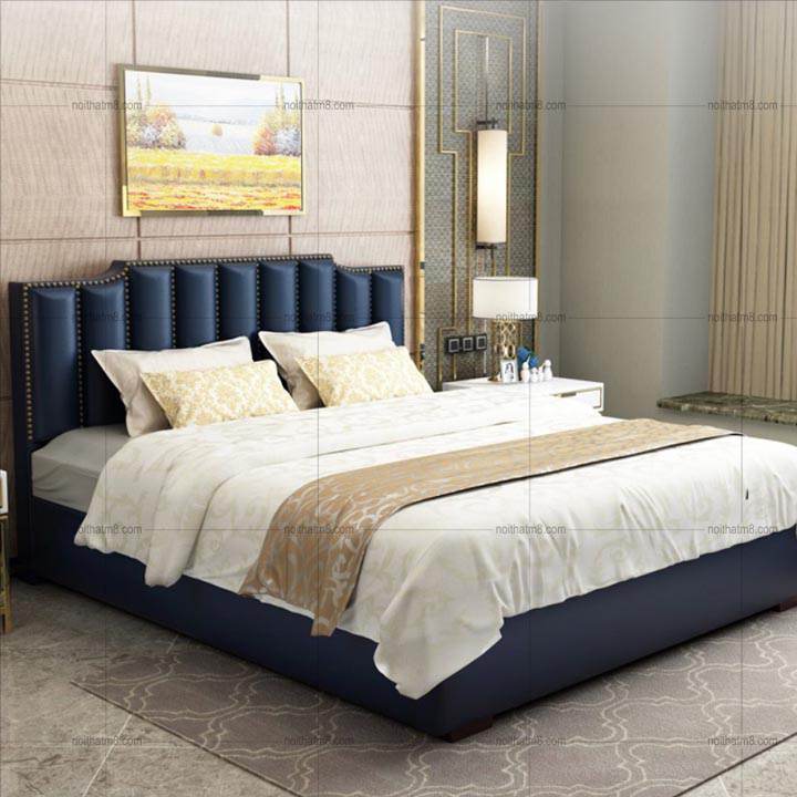 Giường ngủ bọc nệm đẹp kiểu dáng sang trọng, quý phái M8-6040 thumbnail 2