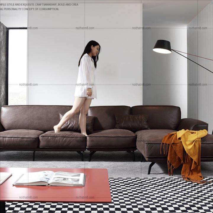 Mẫu sofa da dáng chữ L đẳng cấp sang trọng M8-3546 thumbnail 5