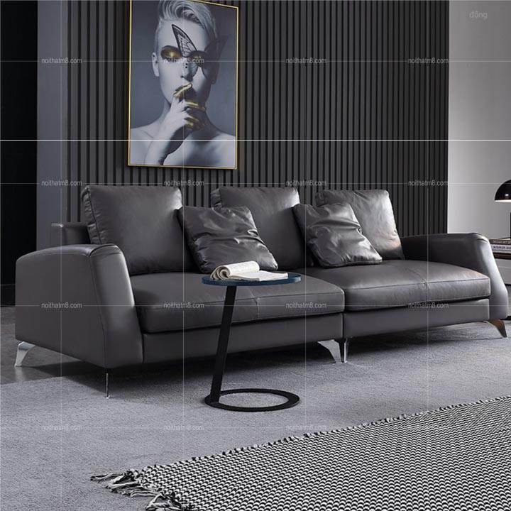 Sofa da cao cấp chân inox bền đẹp và sang trọng M8-3551 thumbnail 4