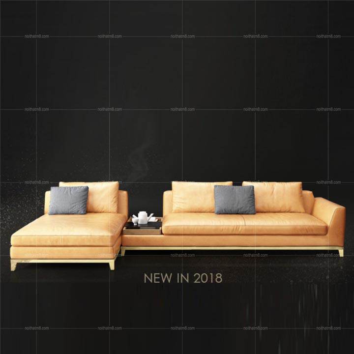 Sofa da cao cấp khung chân inox 304 mạ PVD M8-3538 thumbnail 5