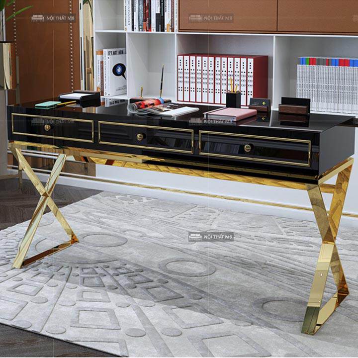 bàn trang điểm đẹp hiện đại bằng gỗ kết hợp inox cao cấp M8-4703 thumbnail 5