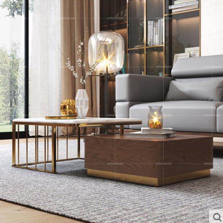 Bàn sofa hiện đại mặt đá kết hợp gỗ tự nhiên tiện dụng M8-4367 thumbnail 5