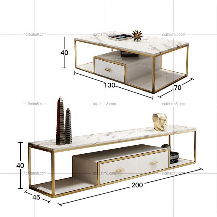 Mẫu kệ tivi hiện đại nhập khẩu với mặt đá và khung inox cao cấp M8-2096 thumbnail 4