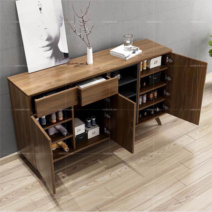 Tủ đựng giày dép bằng gỗ màu trắng phong cách Châu Âu hiện đại M8-2833 thumbnail 3