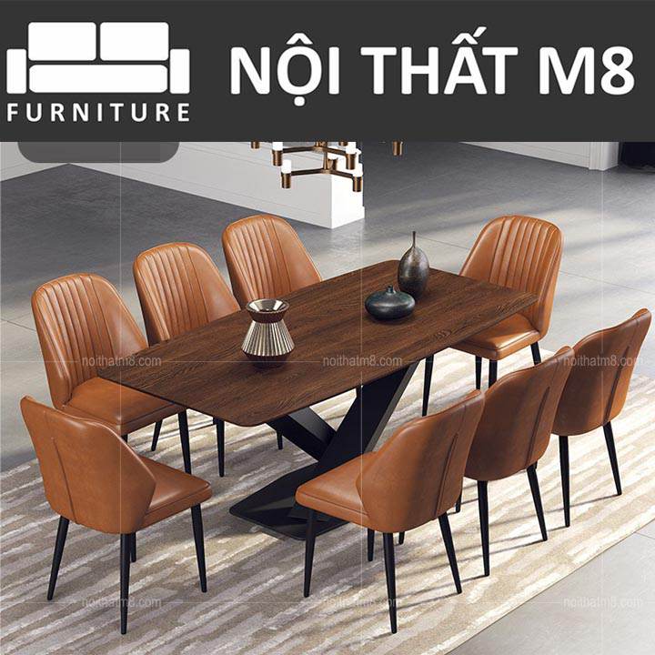 Ghế ăn nhập khẩu cao cấp chân sắt kết hợp nệm bọc da M8-3019 thumbnail 4