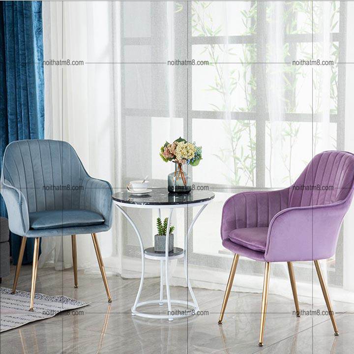 Mẫu bàn cafe đẹp dáng tròn với thiết kế 2 tầng độc đáo M8-4814 thumbnail 5