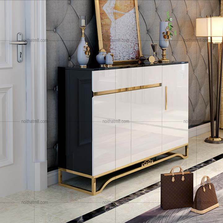 Mẫu tủ giày hiện đại gỗ công nghiệp nhiều tầng, đa kiểu dáng M8–2801