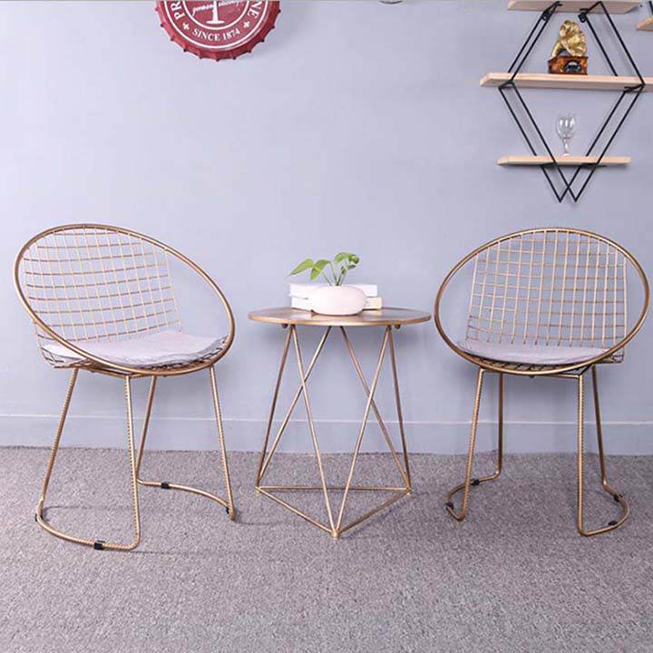 Bàn ghế cho quán cafe bằng sắt mạ vàng sang trọng M8-4611 thumbnail 4
