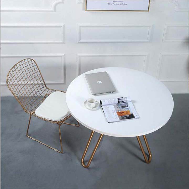 Mẫu bàn cafe đẹp chân sắt mặt gỗ nhỏ gọn phong cách Bắc Âu M8-4612 thumbnail 3