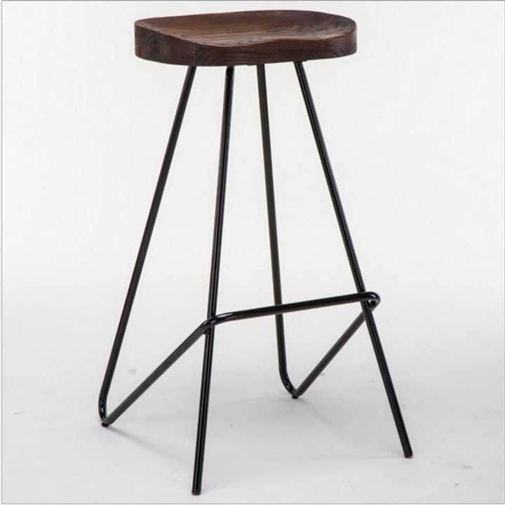 Ghế sắt mặt gỗ Highchair đa năng cho quán cafe M8-4623