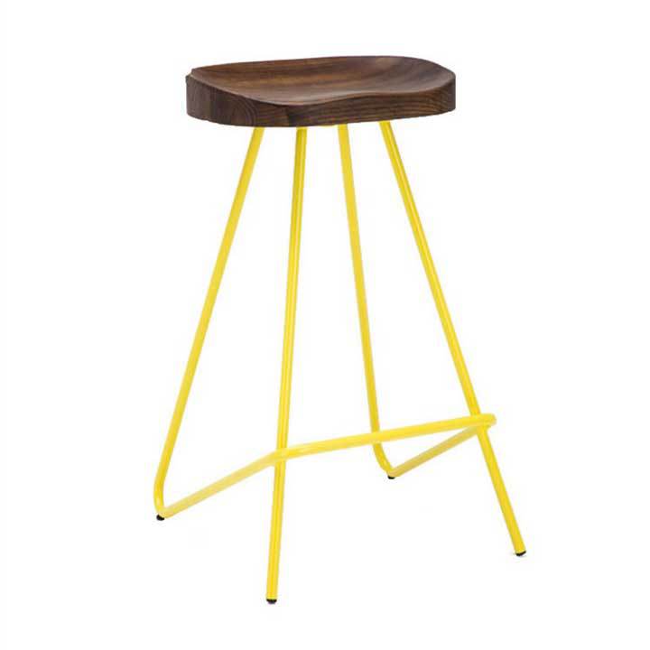 Ghế sắt mặt gỗ Highchair đa năng cho quán cafe M8-4623 thumbnail 4