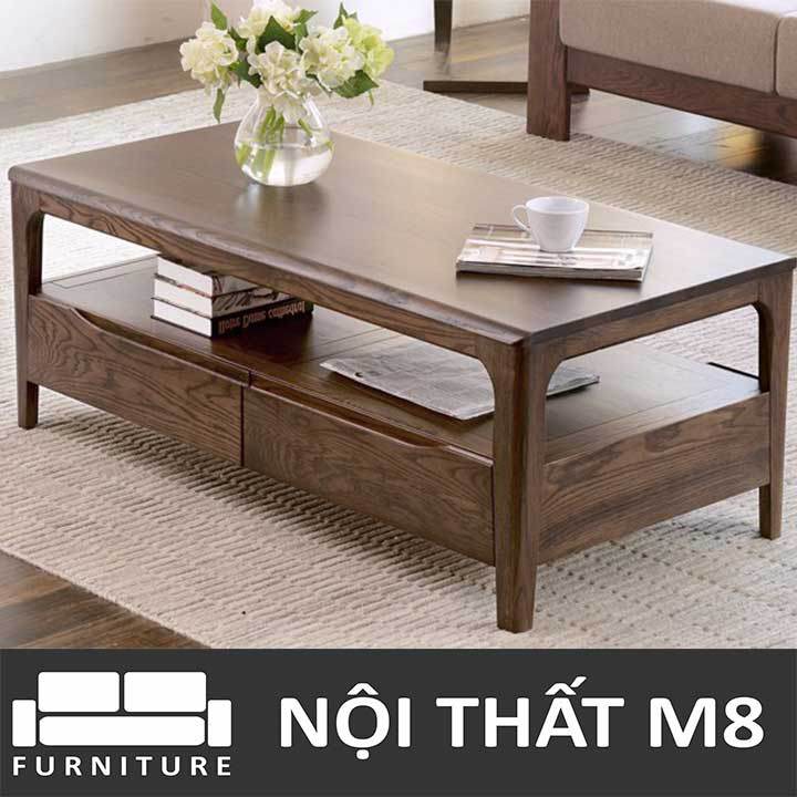 Bàn trà gỗ tự nhiên Fara phong cách Nhật Bản M8-4264