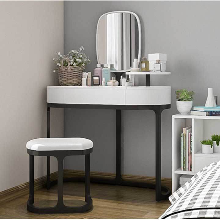 Bàn trang điểm màu trắng gương liền phong cách Bắc Âu M8-4745 thumbnail 3