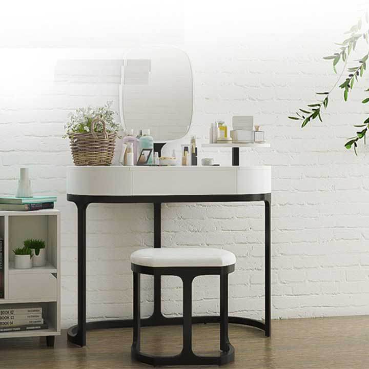 Bàn trang điểm màu trắng gương liền phong cách Bắc Âu M8-4745 thumbnail 5