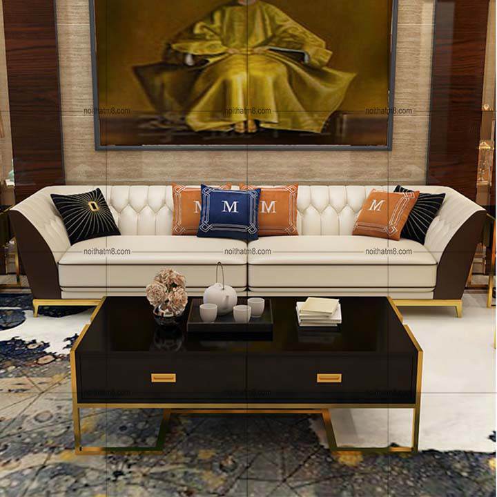 Sofa da phòng khách Downholstery phong cách Bắc Âu M8-3514 thumbnail 4