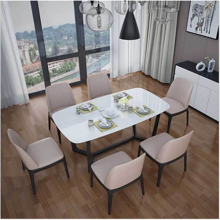 Bàn ăn hiện đại sang trọng bằng đá cẩm thạch M8-4048 thumbnail 3
