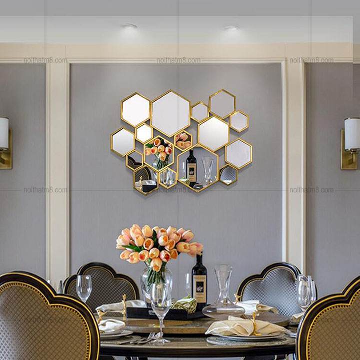 Decor treo tường hình lục giác hiện đại M8-D10