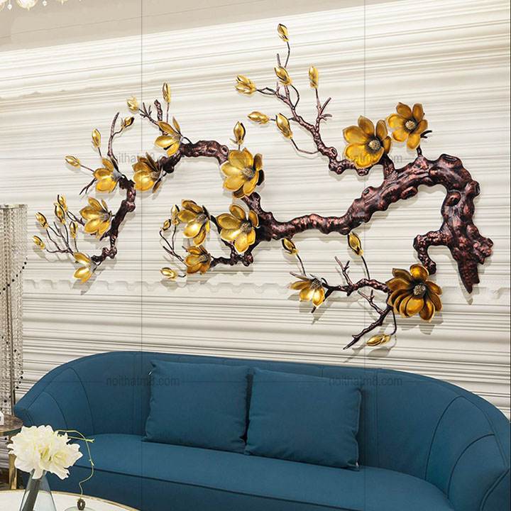 Tranh sắt nghệ thuật hoa mai vàng M8-D025