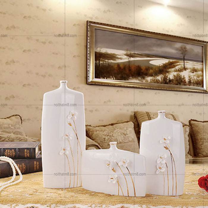 Bình hoa trang trí dáng vuông dẹt độc đáo, cuốn hút M8-D089 - ảnh 1