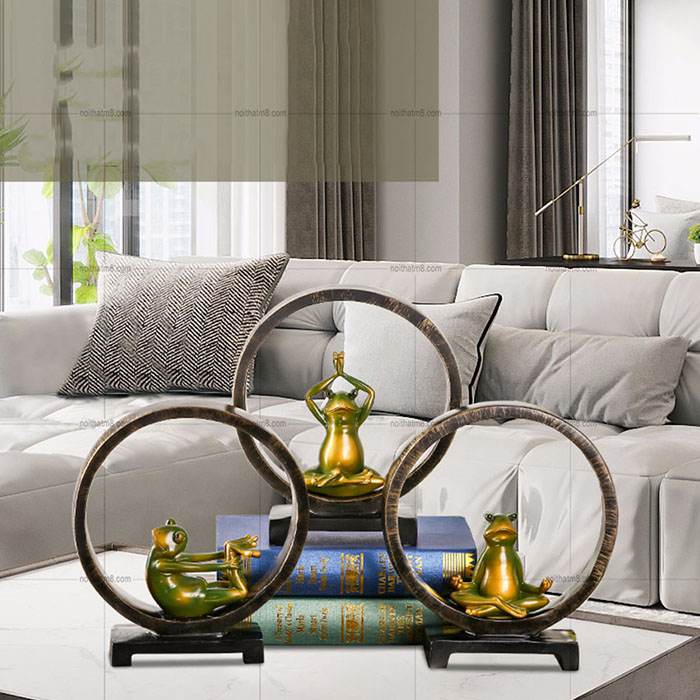 Đồ decor để bàn ếch tập yoga ngộ nghĩnh M8-D090 - ảnh 1