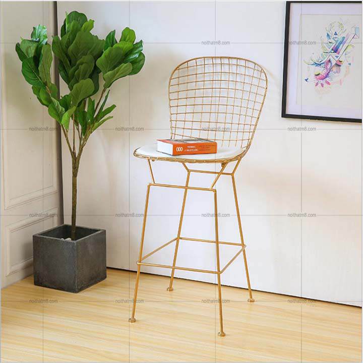 Mẫu ghế sắt đẹp cho quán bar hiện đại M8-4649 thumbnail 3