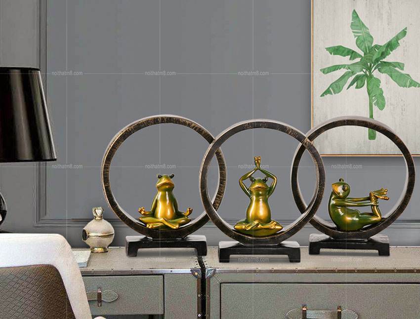 Đồ decor để bàn ếch tập yoga ngộ nghĩnh M8-D090 thumbnail 2