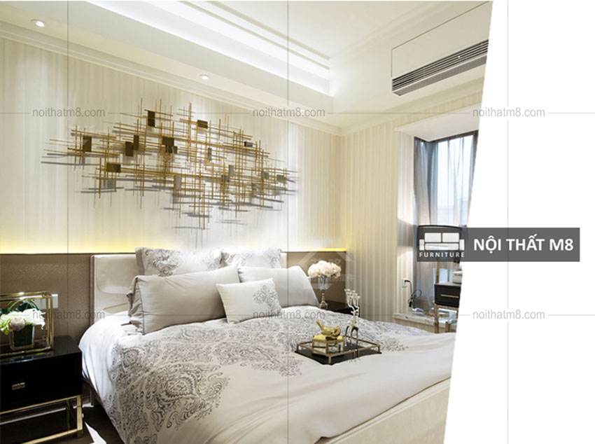 Tranh sắt nghệ thuật trang trí phòng ngủ cao cấp M8-D017 thumbnail 5