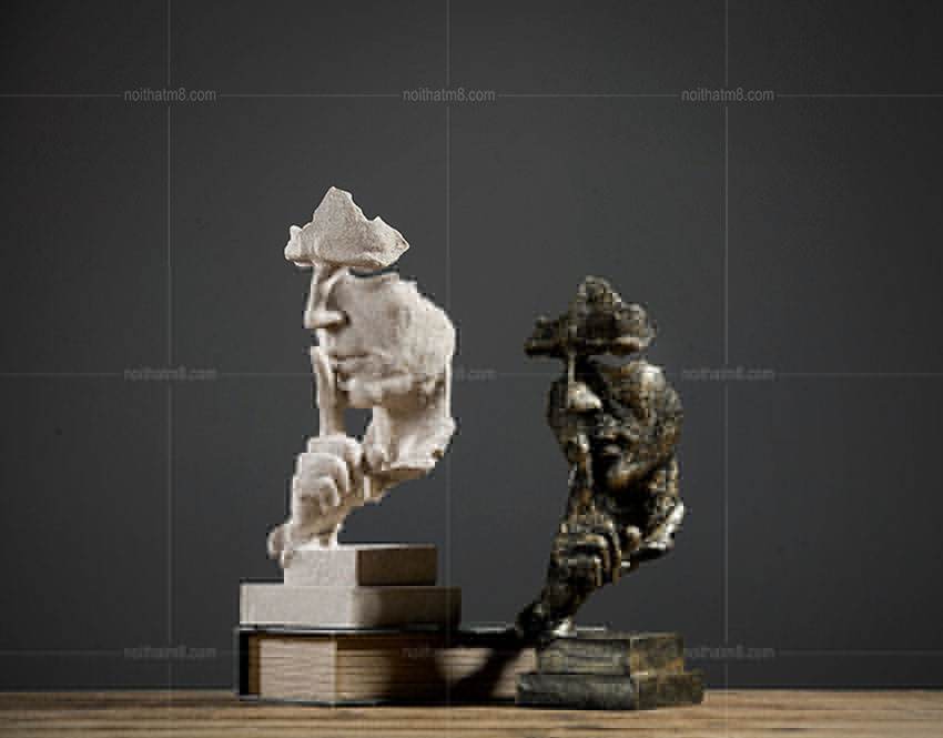 Tượng decor trang trí khuôn mặt im lặng ý nghĩa M8-D071 thumbnail 5