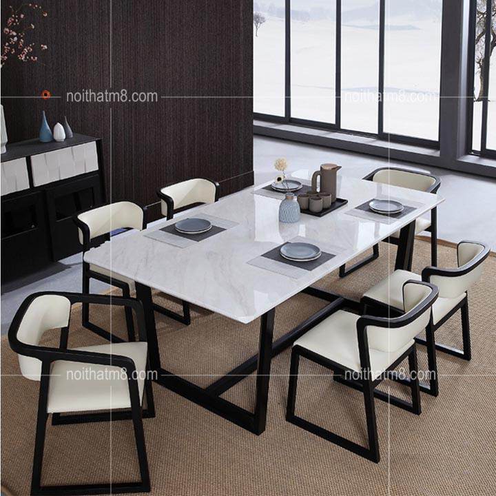 Bộ bàn ăn gia đình bằng gỗ tự nhiên hiện đại M8-4044 thumbnail 2