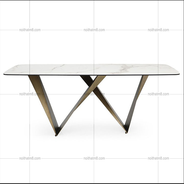 Bàn ăn mặt đá kết hợp chân bàn sắt W độc đáo M8 – 4123 thumbnail 4